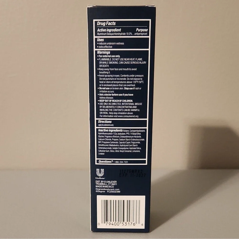 Degree Clinical 96H Dry Spray Antiperspirant Deodorant Intense Fresh 3.8 oz